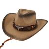 Tibetan Western Cowboy Straw Hat Outdoor Sun Hat Guozhuang Dance Bullhead Beach Hat Trendy Jazz Hat