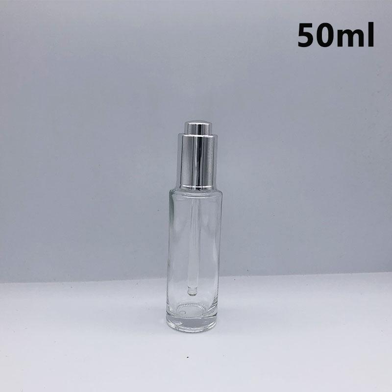 

15/20/30/50 мл многоразовый стеклянный флакон-капельница для эфирных масел и духов пустые косметические флаконы с крышкой прессованного типа простой стиль 50ml серебряный
