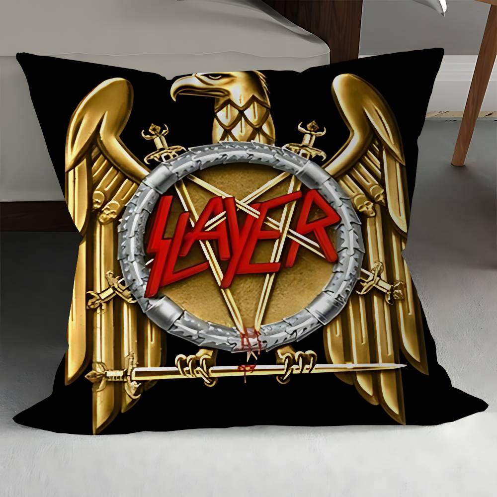 

S-Salyer Font And Slayer Logo Pillow Cover Sofa Cushion Cover Home Room Decoration Children Gift 12x12Inch