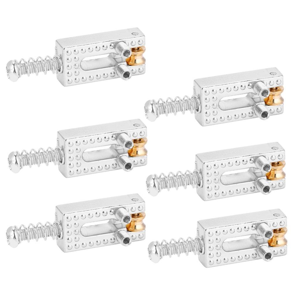 6pcs Metal Roller Bridge Saddles Roller Bridge Guitar Repair Parts Guitar Saddles  Electric Guitar