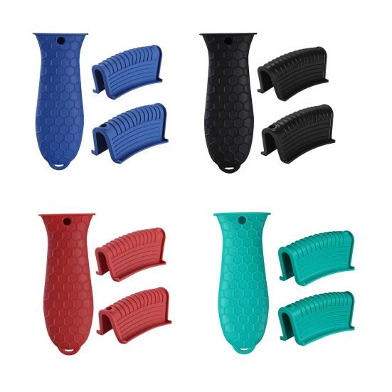 Silicone Pot Handle Holder Heat Resistant Skillet Handle Cover Non-Slip Cast Iron Pan Sleeve for Enameled Griddles Frying Pans Cookware