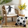 1pc Soccer Themed Throw Pillow Covers 2D Flat Printed Football Decorative Cushion Cases For Sports Fans Home Bedroom Decor