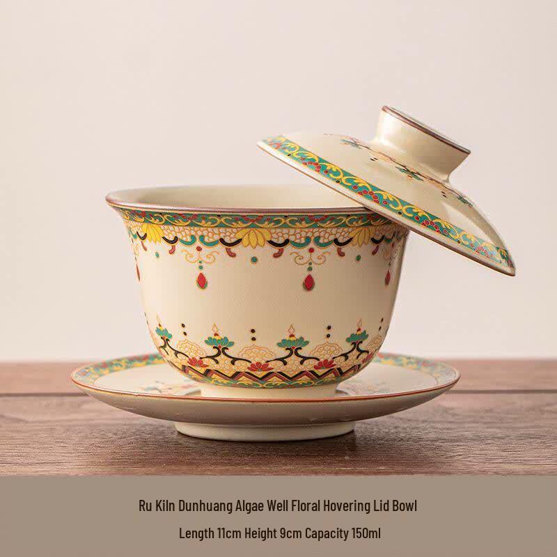 Qiwei Ru Kiln Anti-Scald Ceramic Gaiwan Tea Bowl