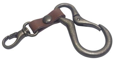 Kožený karabina Tochigi s mini karabinkou Klíčenka SMK [highstyle] a typ Club (Antikní/Tmavě hnědá)