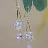 1 Paar Kristall Wassertropfen & Zirkonia Blume Ohrringe Stilvolle Damen Dekorative Ohrringe Für Alltagspartys, Abschlussbälle, Abendessen, Pendeln, Hochschulen