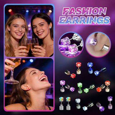 LED Illuminated Earrings, Perfect For Cheering, Bars, Concerts, And As Trendy Couple Earrings With A Classic .(2pcs)