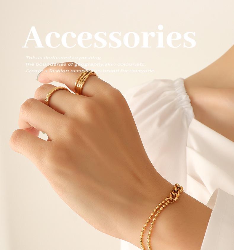 18K Gold Handmade Double Layer Rice Bead Bracelet for Women - European & American Style (E207)