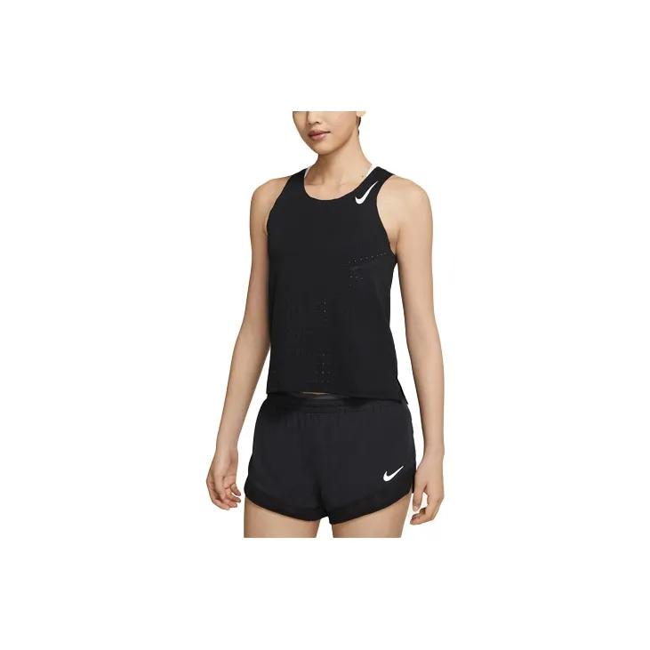 Nike Running Tank Tops Women's Black Moderate Racerback (Unisex) Running Tank Tops CZ9386 010