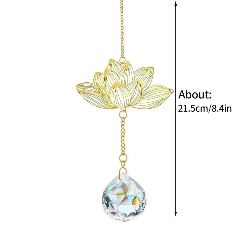 Crystal Sun Catcher Hanging Pendant Wind Chimes Chakra Artificial Agate Raw Stone Crystal Stained Glass Home Window Decoration