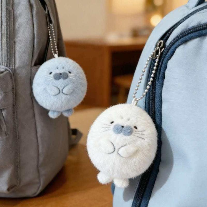 10cm Super Cute Gray Seal Plush Pendant Cartoon Animal Hanging Ornament for Backpack Keychain Small Gift