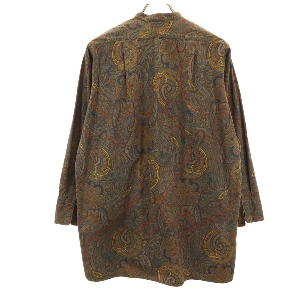 URBAN RESEARCH DOORS made in Japan Paisley Pattern Long sleeve Pima Cotton Tuxedo Long shirt Women Used