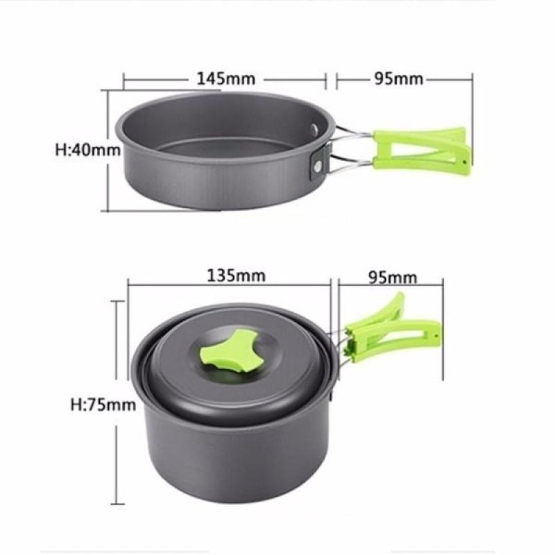 2021 High Quality Outdoor Fast Thermal Conductivity Tableware Mess Kit Kettle Cup Pot Set for Camping Hiking Picnic Travel Cookware Set