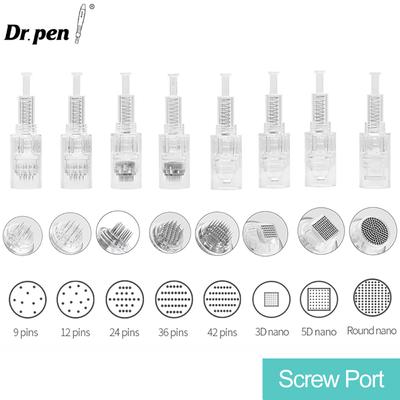 Cartucce usa e getta stile porta a vite Penna elettrica Microneedling Aghi Derma Rolling Mesoterapia Aghi di ricambio 10 Pz / lotto