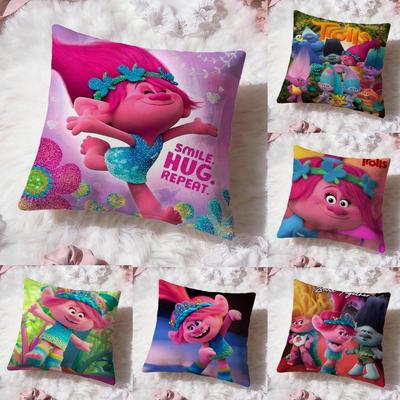 Trolls niedliche Kissenhülle Premium-Komfort Wendbare Kissenhülle -Zwei-in-Eins-Design für jeden Raum & Autoinnenraum
