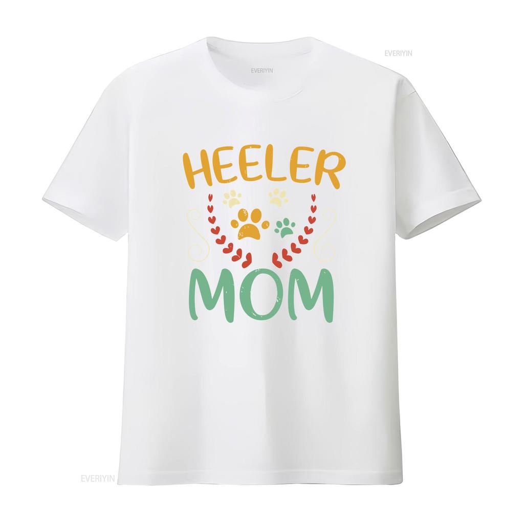 Retro Stil Heeler Mamma T-shirt Australisk Boskapshund Mamma Söt Vintage Tassar vintage Tvättad Lätt man streetwear