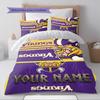 Name Individuell Minnesota Vikings Logos Muster Bettwäsche Set Bettbezug Kissenbezug Heimdeko Geschenk (1 Bettbezug + 2 Kissenbezüge, ohne Füllung)