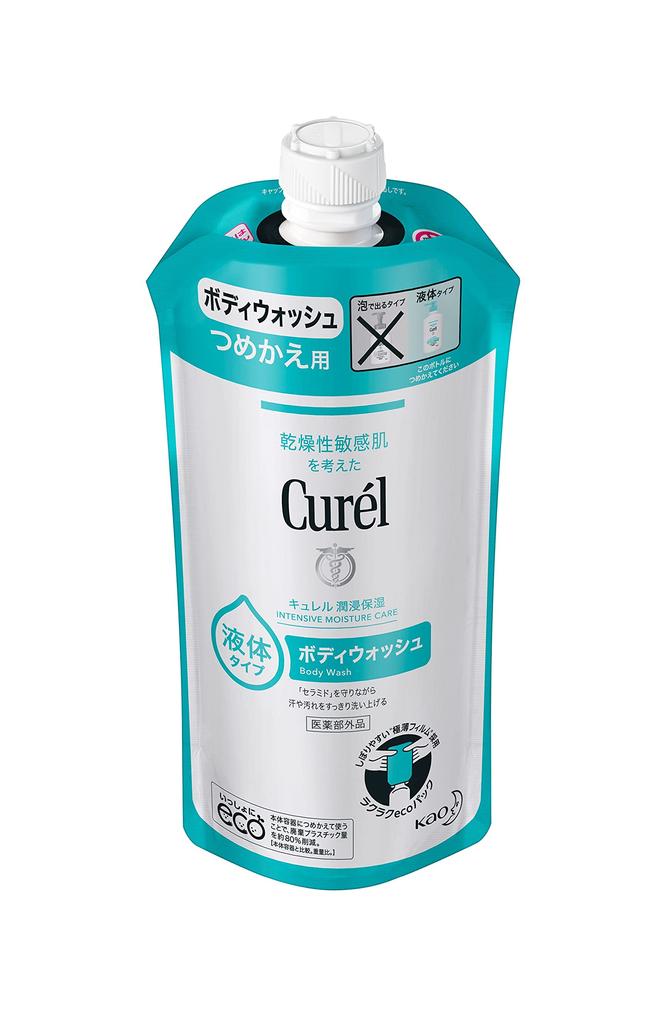 Curel Body Wash 340ml Mildly Body Single Item Refill, (Baby-safe), Acidic, Fragrance-Free, Color-Free, Soap,