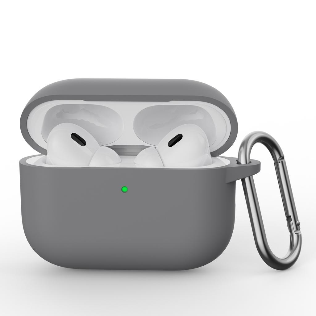 Solid color silicone one-piece earphone case for AirPods PRO1 Bluetooth earphone case with hook