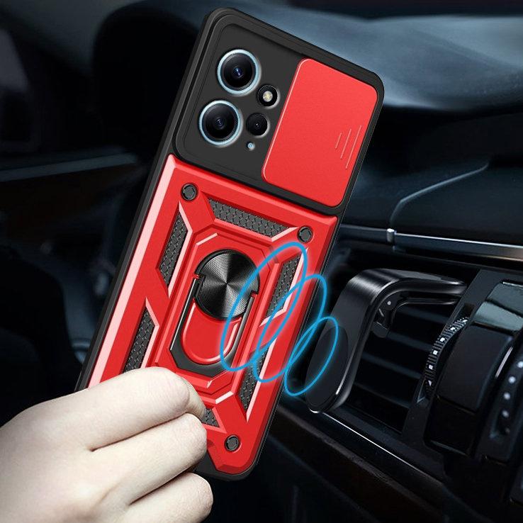 Armored case for Xiaomi Redmi Note 12 4G, CamShield Slide, red