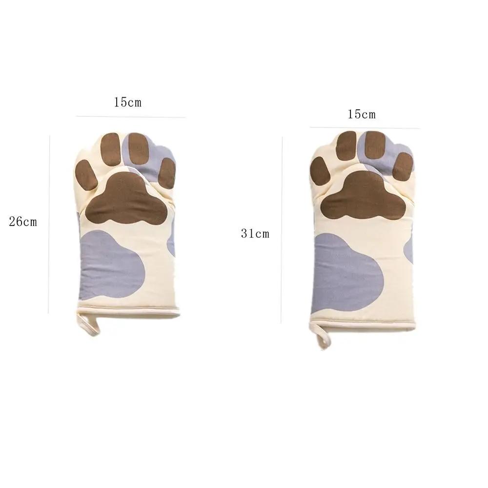 Cute Cat Paws Oven Mitts Cat Claw Baking Oven Gloves Anti-scald Microwave Insulated Gloves
