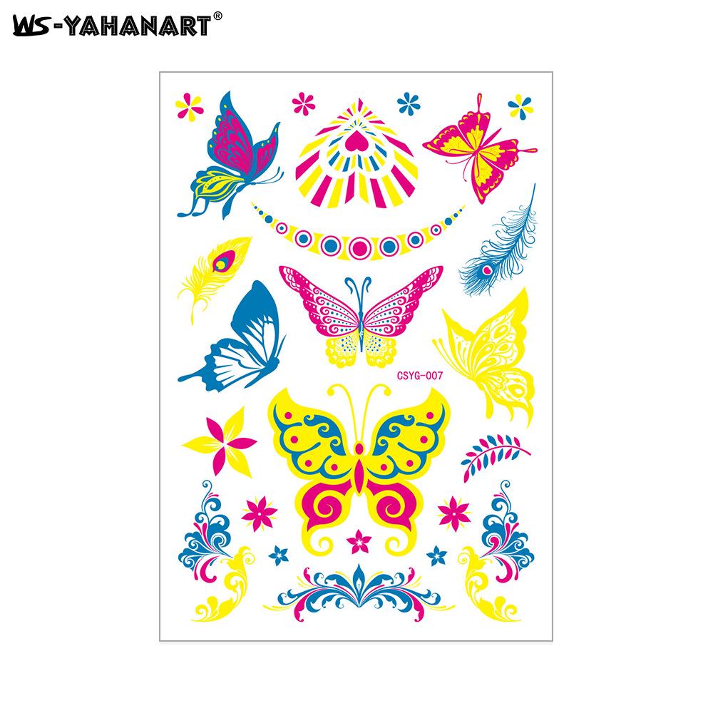 Creative Fluorescent Waterproof Full Arm and Face Tattoo Sticker