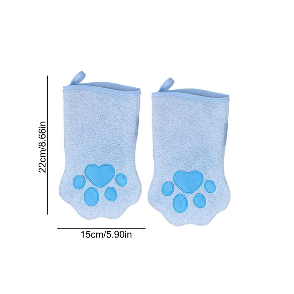 Quick Drying Dog Bath Gloves Microfiber Soft Absorbent Paw Print For Dogs Cats Bathing Drying Essential s Pet Grooming Gloves