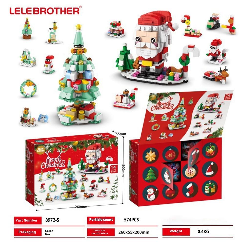 Merry Christmas Toy Tree Building Clamping Blocks Bricks Christmas Village Toys Gift Decorations Figurine for Diy Christmas Gift