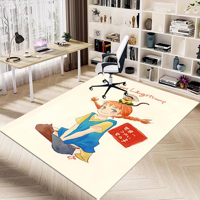 1PC Pippi Langstrumpf monkey Extra Large Non Slip Floor carpet, Office, family, bedroom, Studio Large Area Rug Indoor Rugs