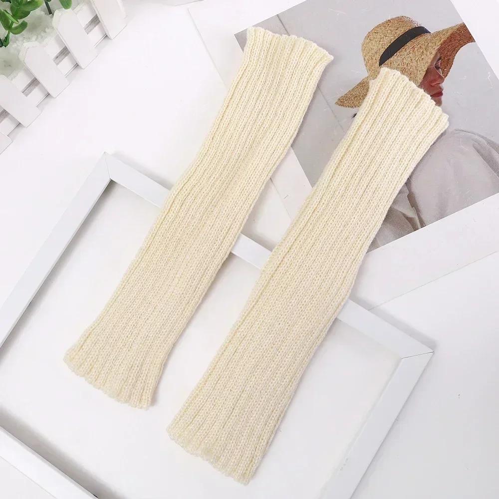Lange fingerlose Handschuhe Damen Fäustlinge Winter Armwärmer Kawaii Gestrickte Ärmel Weiche Mädchen Anime Kleidung Punk Gothic Lolita Handschuhe