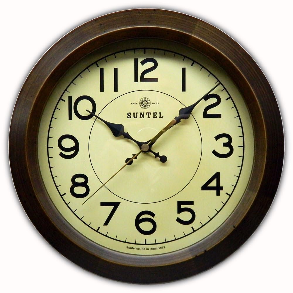 

Santel Made in Japan Retro Circle Wall Clock Antique Brown DQL682AN Radio-Controlled