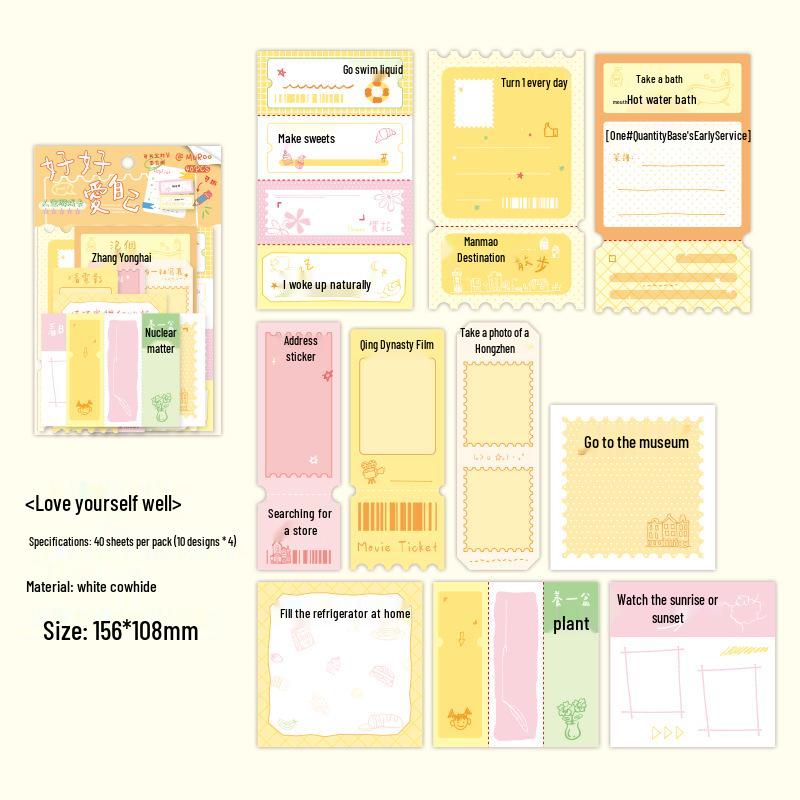 Creative Tearable Sticky Note Stickers for Journals, DIY Collage, and Student Markers