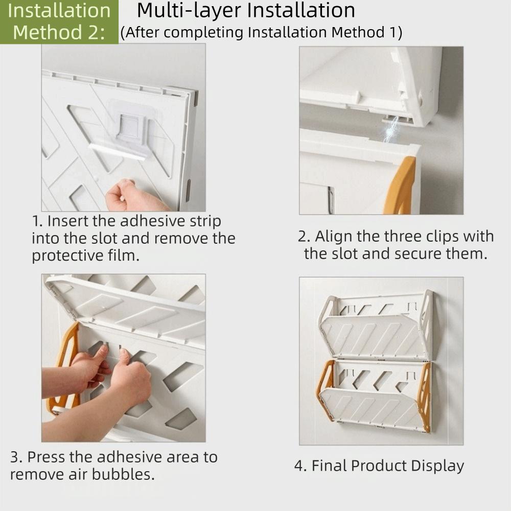 Plastic Folding Shoe Rack Large Capacity Space Saving Wall-Mounted Shoe Rack No Punching Slipper Rack Small Space Solution