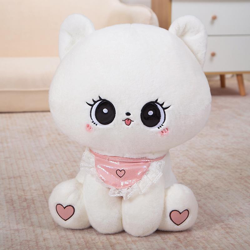 

Милая Милая Кукла Кошка Девочка Кровать Спящая Подушка-Плед Милый Любовь Нагрудник Котенок Детская Кукла 24cm белый