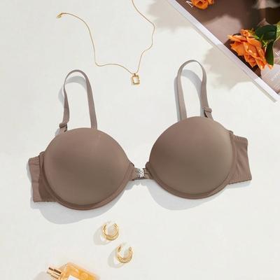 Damen-BH, einfarbig, Halbschalen-BH, vorne und hinten, Doppelhaken, schulterfrei und rückenfrei, Dessous, unsichtbarer BH, BC-Cup