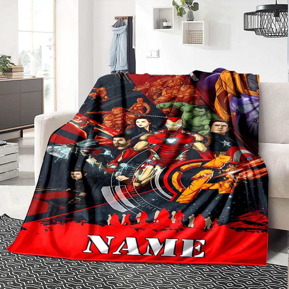 Customiz Name Personality The Avengers Blanket Soft &Warm Sofa Office Bed Travel Lunch Break Blanket, Gift Suitable All Seasons
