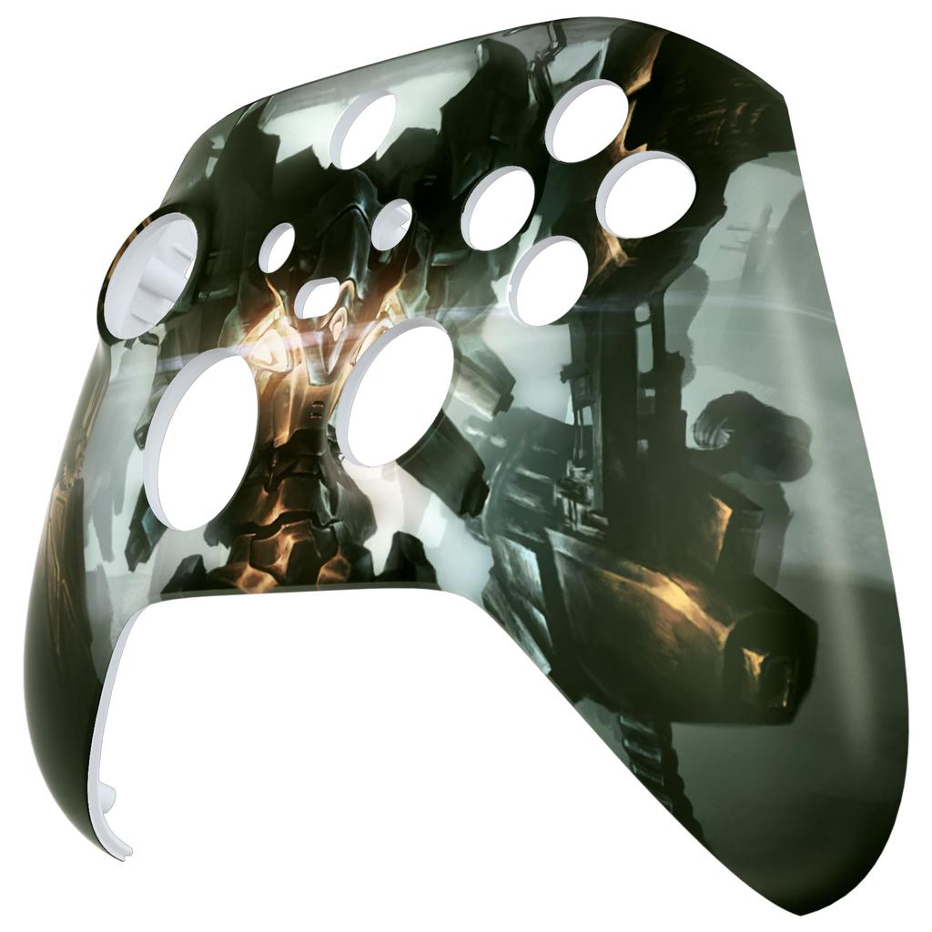 custom front housing shell for Xbox Series featuring a mildly cover faceplate for Xbox Series and Xbox Core not eXtremeRate's X/S, horror-inspired