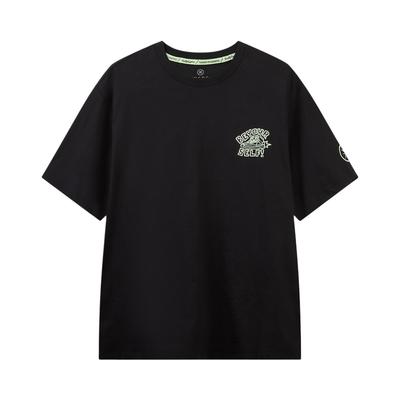 Li Ning Série Wade Décontracté Simple Mode Polyvalent Sportif Imprimé Graphique Confortable Été Manches Courtes T-shirt Homme Hauts Noir AHSW539-1