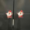 Christmas Cabinet Knob Cover Cute Santa Claus/Christmas Tree/Snowman Stretch Over Hardware Decoration for Kitchen Bathroom Dresser Wardrobe Decor