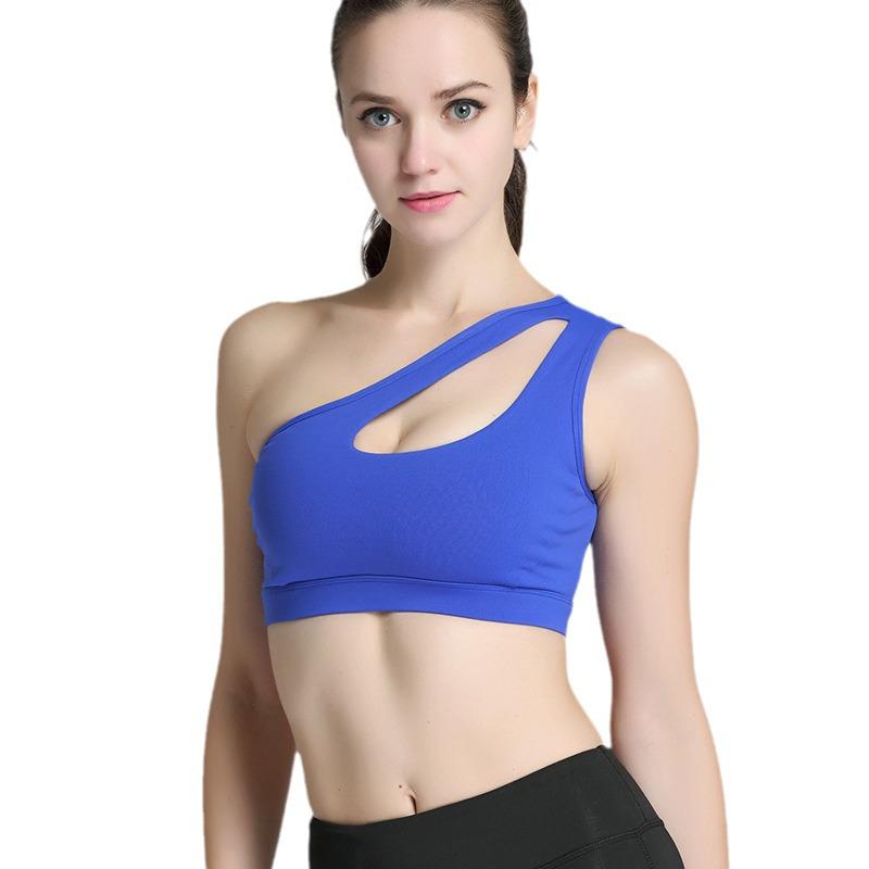 New Shockproof One-Shoulder Sports Bra – Running & Fitness Beautiful Back Design