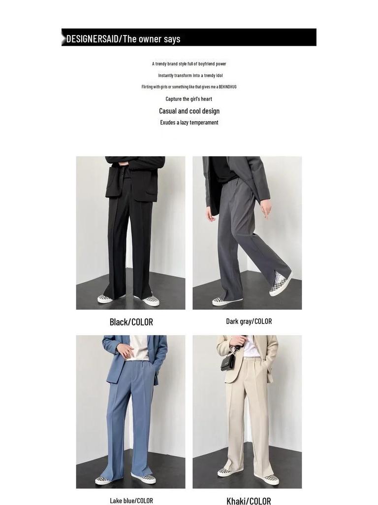 Men's Casual Loose Fit Nine-Point Suit Pants - 2022 Spring/Autumn Collection