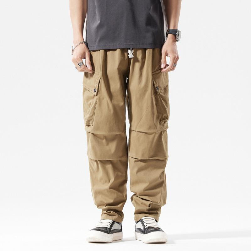 Summer Loose Wide Overalls Men's Street Straight-leg Pants Sports Outdoor Leisure Simple Solid Color