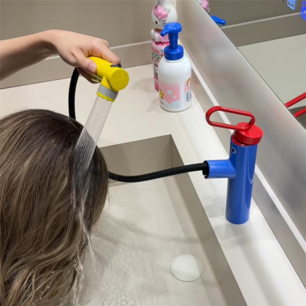 Rubinetto da Bagno Colorato con Doccetta a Mano Rubinetto per Lavabo Caldo e Freddo Rubinetto in Ottone per Lavabo da Bagno Rubinetto Rotante per Lavabo