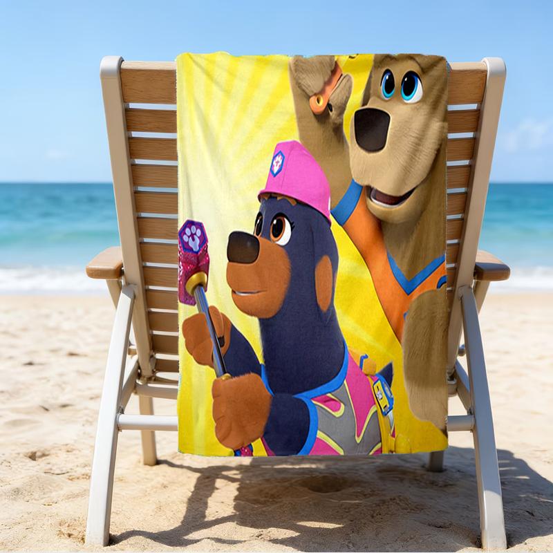 Ultra-Soft Beach Towel with Pupstruction Theme,Ideal for Pool - Camping, Diving - Perfect Travel Essential, Vibrant Beach Towel.