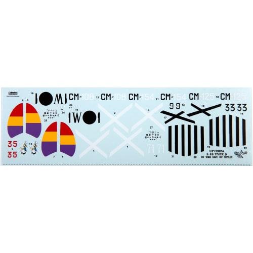 Clear Prop 1/72 Scale Spanish Civil War Republican Army I-16 Type 5 Over Spain Plastic Model Kit CPU72023 Molded In Color