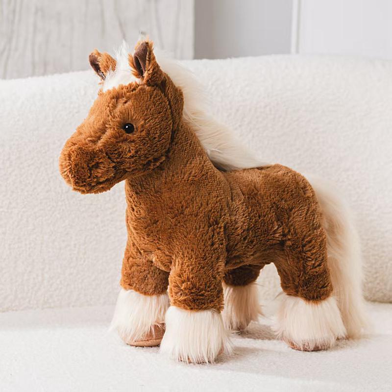 Schattig Levensecht Paard Eenhoorn Pluche Kussen Speelgoed Knuffeldier Realistisch Pony Poppetje Kamer Decoratie Klassiek Verjaardagscadeau Voor Kinderen 30cm
