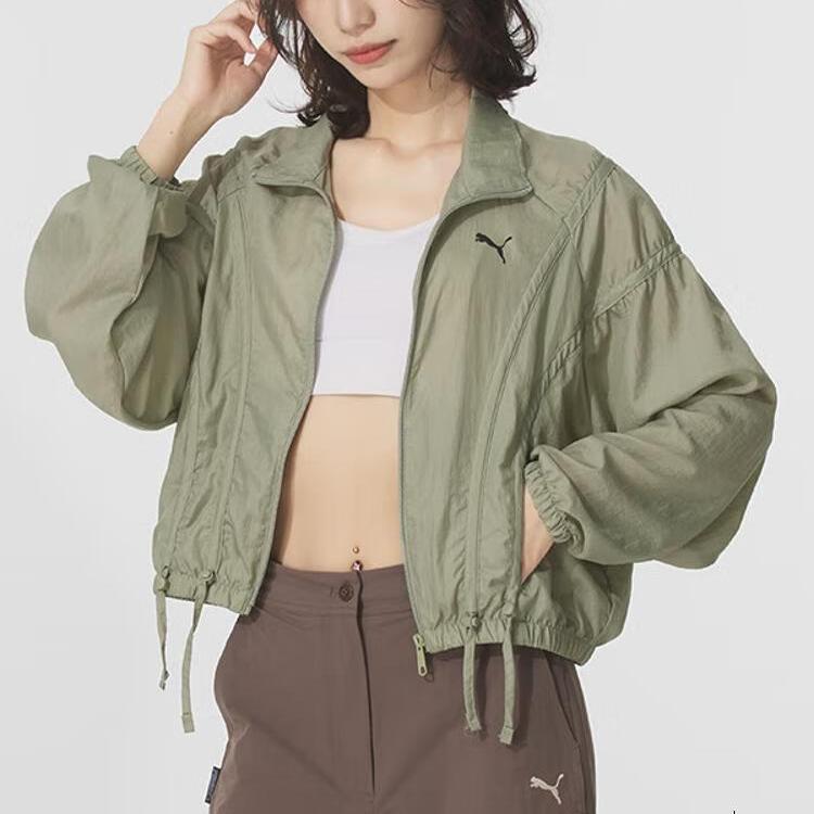 Puma Sports Lifestyle Series Logo Windproof Breathable Warm Loose Hooded Long Sleeve Jacket Women jackets 633971-82