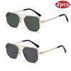 1/2pcs Vintage Metal Double Bridges Square Women Luxury Driving Sunglasses Shades UV400 Men Gradient Lens Sun Glasses UV400