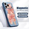 Pink Hibiscus Flower Pattern For iPhone 17 Pro Max Funda iPhone 16 15 14 13 Pro Max Skin Feeling Magnetic For Magsafe Shockproof Bumper Cover