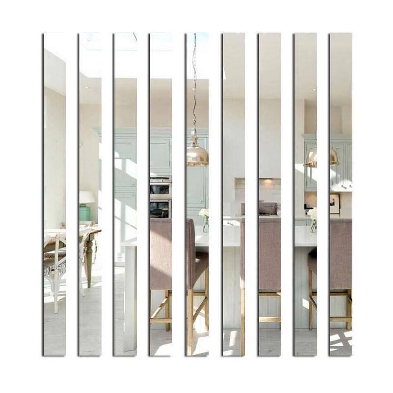 10Pcs 50*15/10/5cm Simple Lines Wall Stickers Acrylic DIY Background Mirror Strips Ceiling Waist Line Living Room Art Home Decor