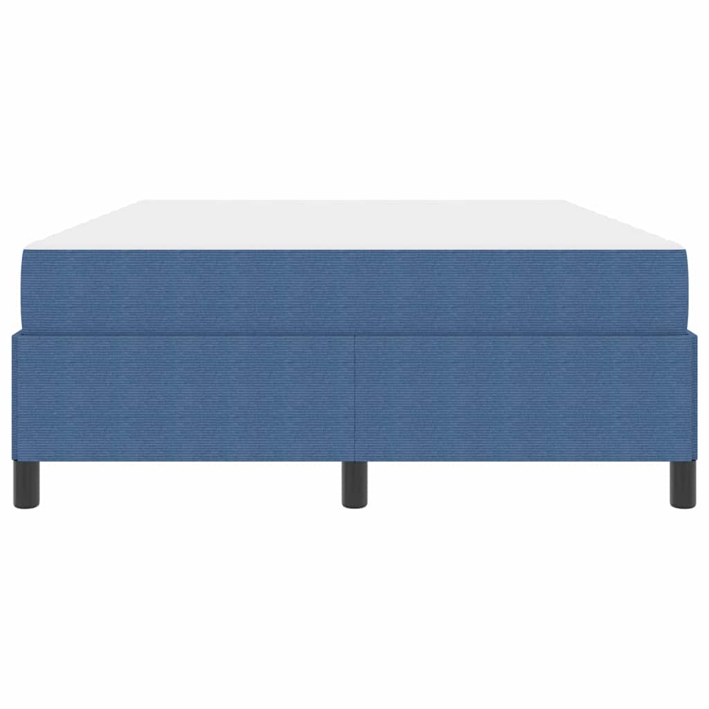 Bed Frame with Mattress Blue 140 x 190 cm Fabric